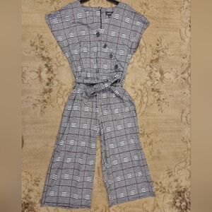 Mod/X Black White And Red Plaid Jumpsuit Size Large